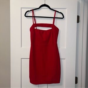Red Cutout Bodycon Mini Dress
